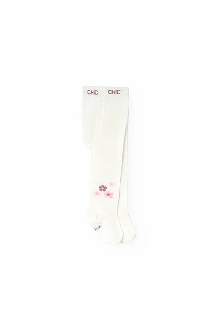 Basic white tights for baby girl