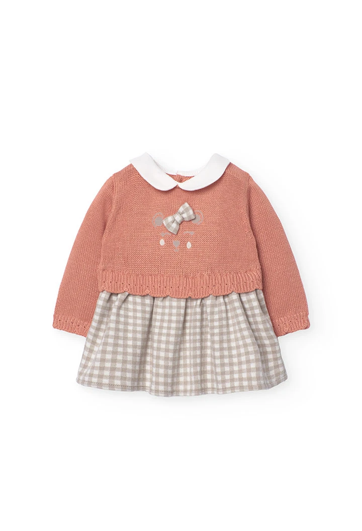 Robe en tricot pour bébé fille en orange