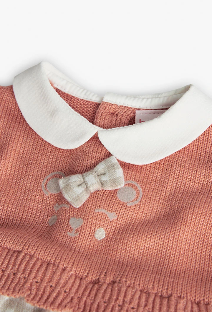 Robe en tricot pour bébé fille en orange