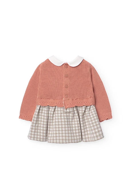 Robe en tricot pour bébé fille en orange