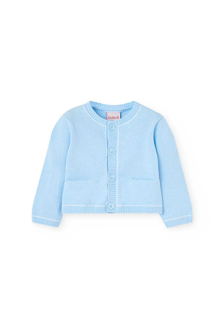 Veste en tricot pour bébé garçon en bleu