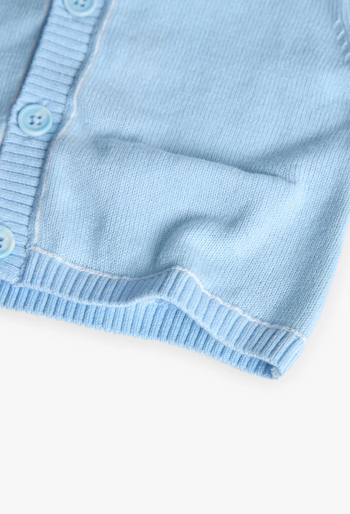 Veste en tricot pour bébé garçon en bleu