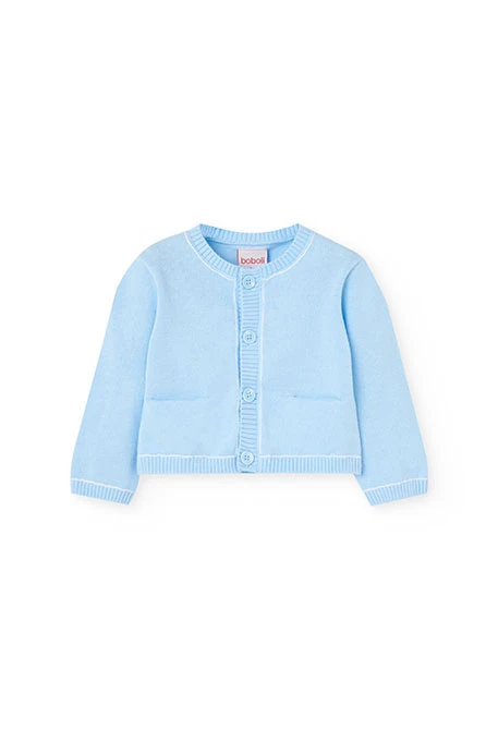 Veste en tricot pour bébé garçon en bleu