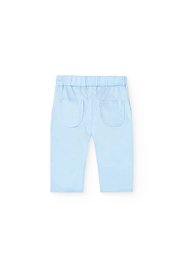 Ensemble de chemise en maille pour bébé garçon en bleu clair avec motif à carreaux.