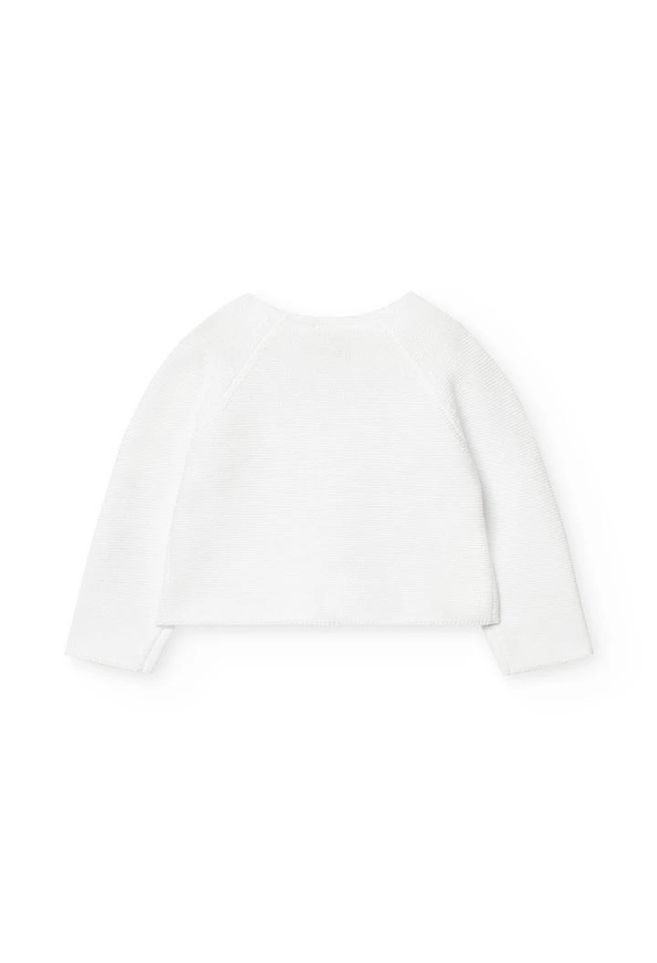 Veste en tricot pour bébé garçon de couleur blanche