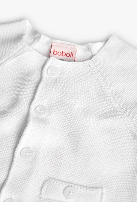 Baby boy knitted jacket in white