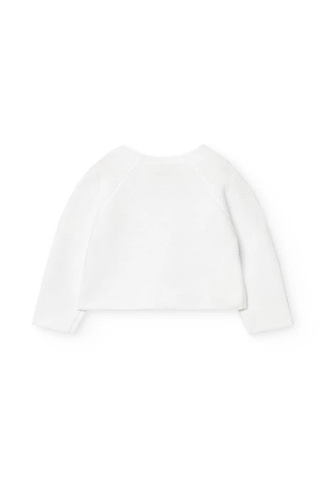 Veste en tricot pour bébé garçon de couleur blanche