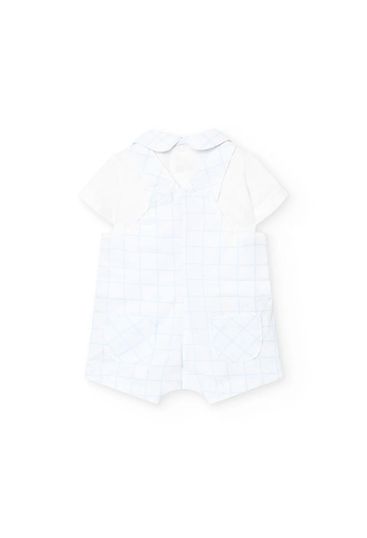 Ensemble pour bébé garçon en tricot de couleur blanche avec motif à carreaux