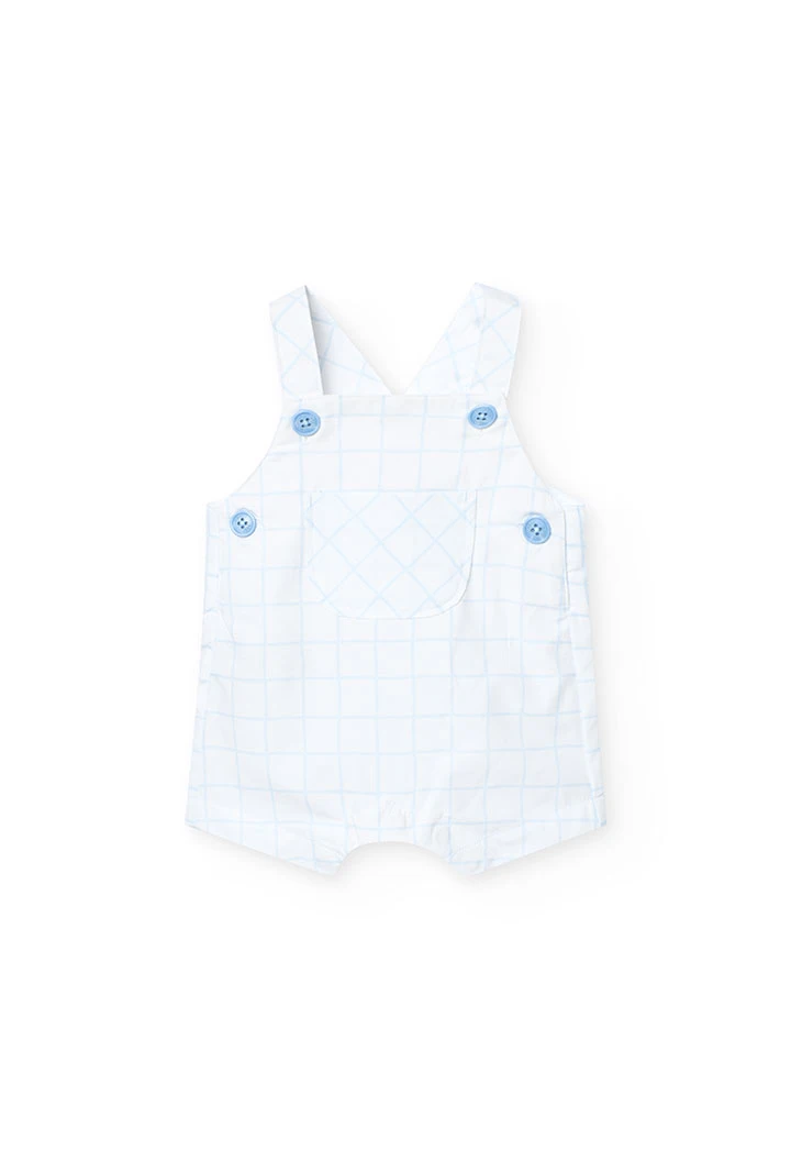 Ensemble pour bébé garçon en tricot de couleur blanche avec motif à carreaux