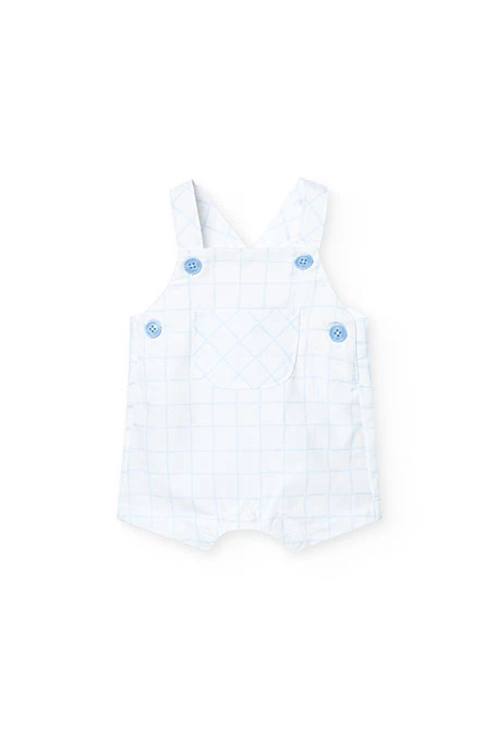 Ensemble pour bébé garçon en tricot de couleur blanche avec motif à carreaux