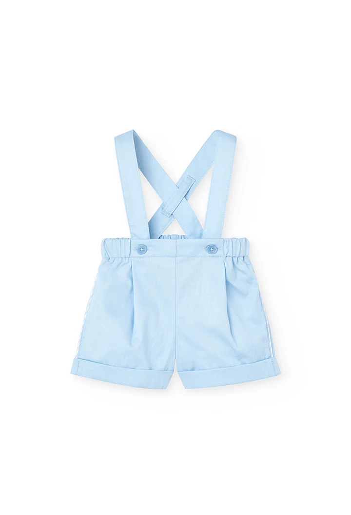 Set di maglietta e pantaloncini in maglia per neonato di colore blu.