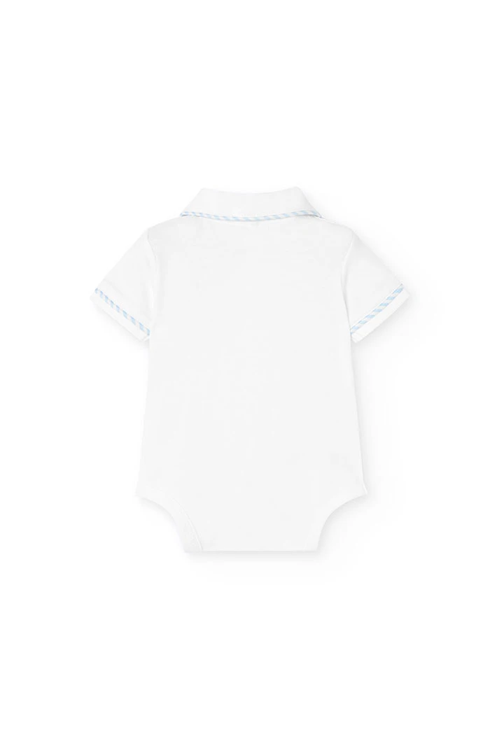 Set di maglietta e pantaloncini in maglia per neonato di colore blu.