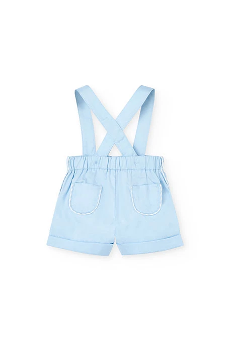 Ensemble de t-shirt et short en tricot pour bébé garçon en couleur bleue.