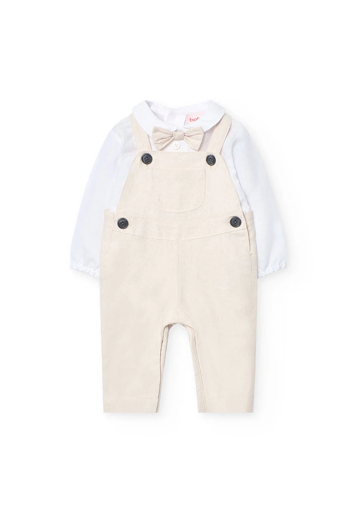 Ensemble en lin tricoté pour bébé garçon couleur beige