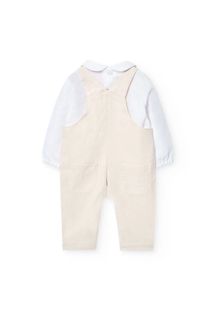 Ensemble en lin tricoté pour bébé garçon couleur beige