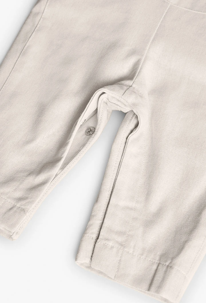 Ensemble en lin tricoté pour bébé garçon couleur beige