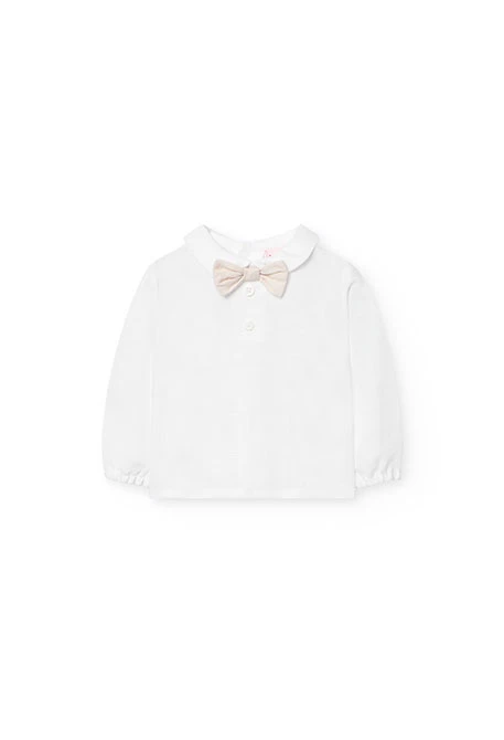 Conjunto de linho de malha para bebé menino em cor bege