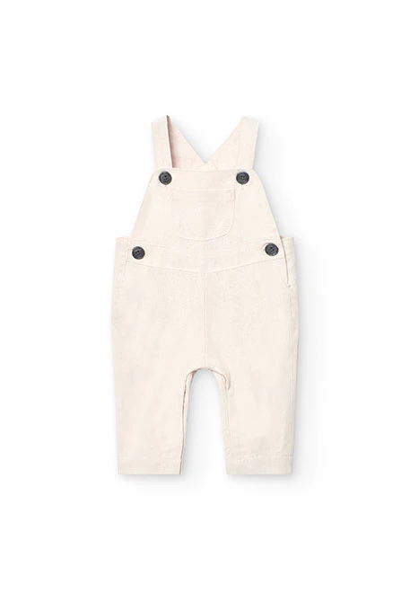 Conjunto de linho de malha para bebé menino em cor bege