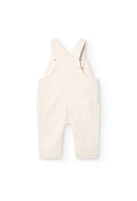 Conjunto de linho de malha para bebé menino em cor bege