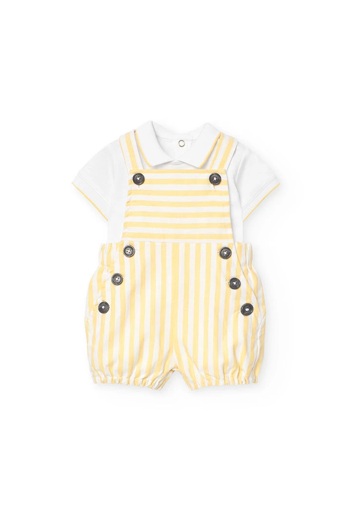 Ensemble en maille pour bébé garçon en jaune et blanc