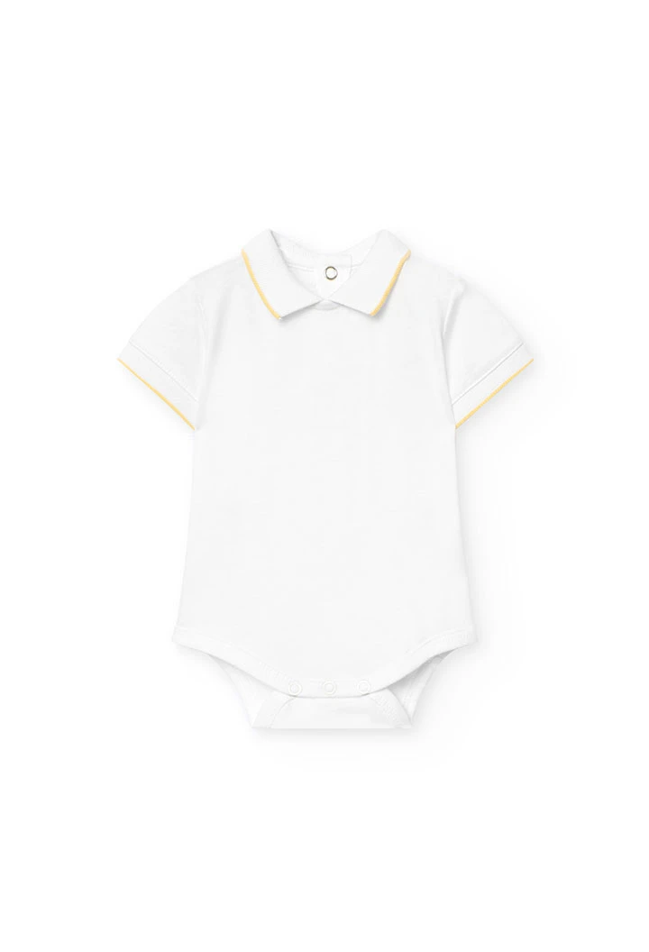 Ensemble en maille pour bébé garçon en jaune et blanc