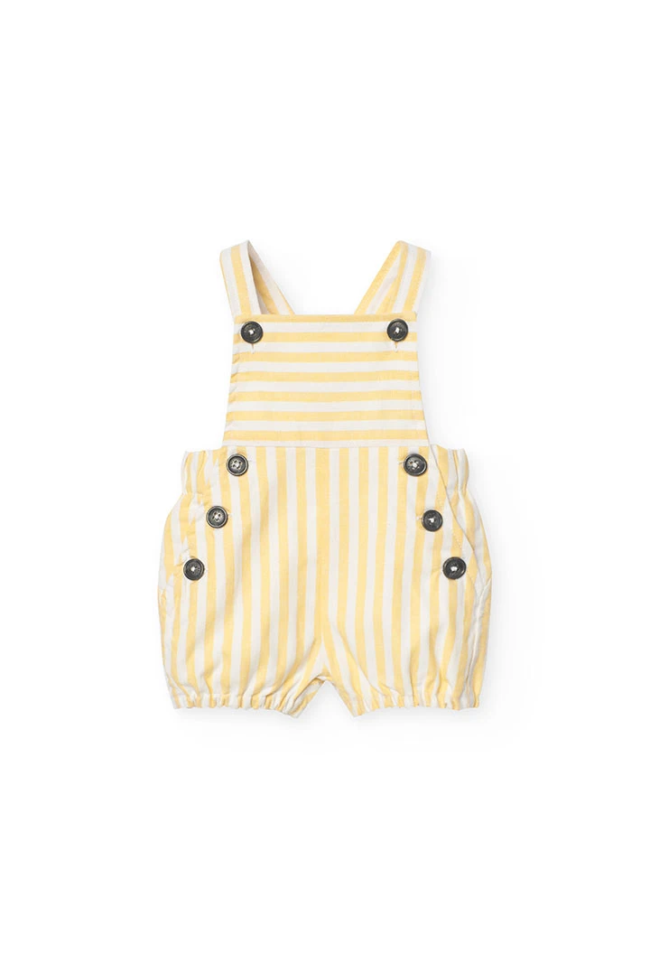 Completo a maglia per bambino nei colori giallo e bianco.