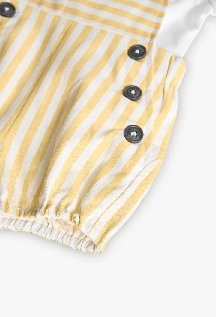 Ensemble en maille pour bébé garçon en jaune et blanc