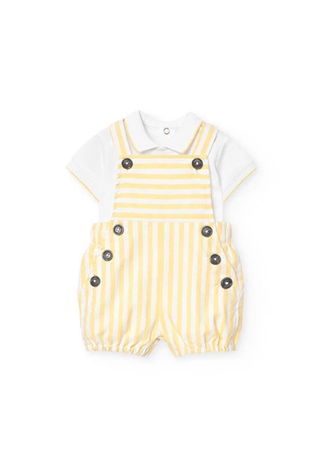 Ensemble en maille pour bébé garçon en jaune et blanc