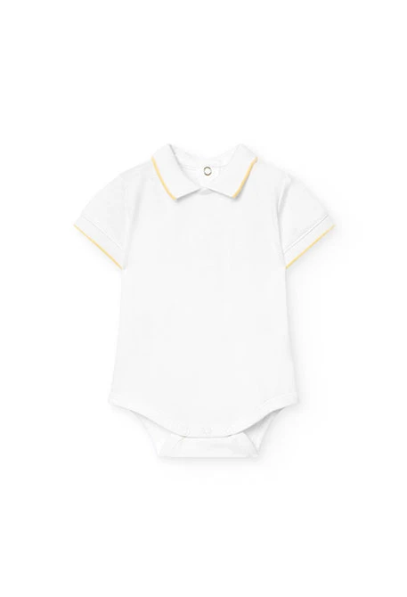 Ensemble en maille pour bébé garçon en jaune et blanc