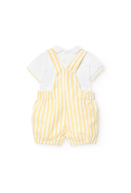 Ensemble en maille pour bébé garçon en jaune et blanc