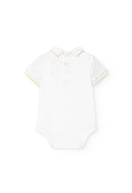 Ensemble en maille pour bébé garçon en jaune et blanc