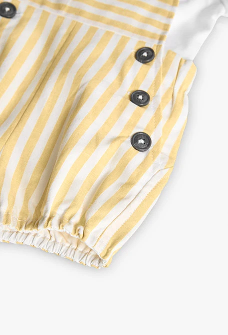 Ensemble en maille pour bébé garçon en jaune et blanc