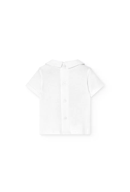 Conjunto de popelina para bebé menino em cinzento listado