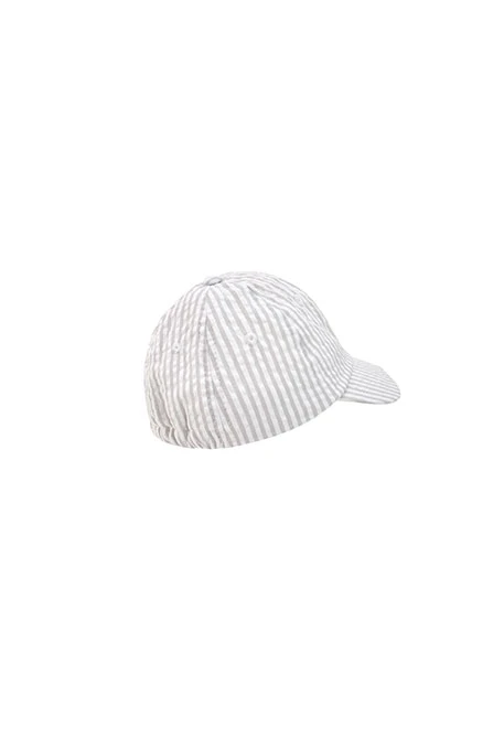 Casquette en popeline pour bébé garçon en gris rayé