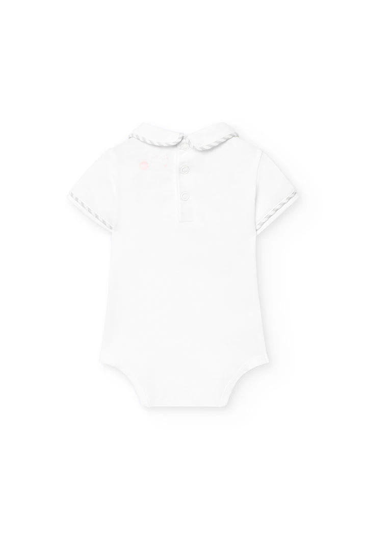 Conjunto combinado de malha para bebé menino com riscas em cinza