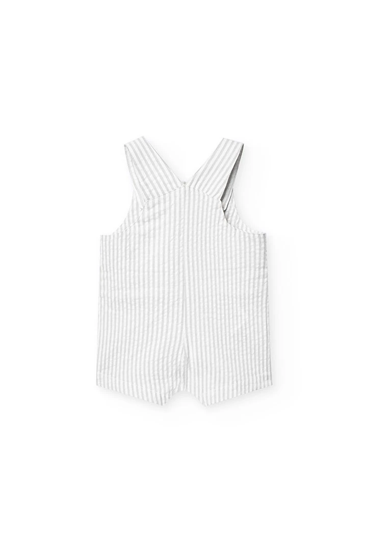 Conjunto combinado de malha para bebé menino com riscas em cinza