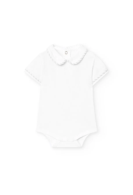 Conjunto combinado de malha para bebé menino com riscas em cinza