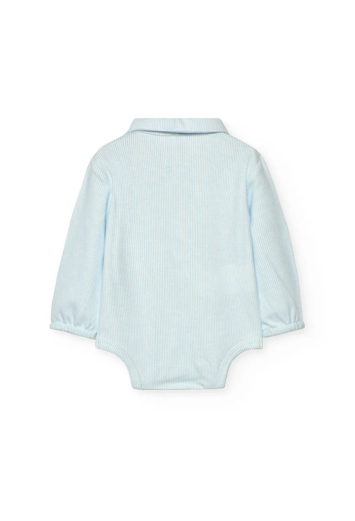 Blue check knit baby set