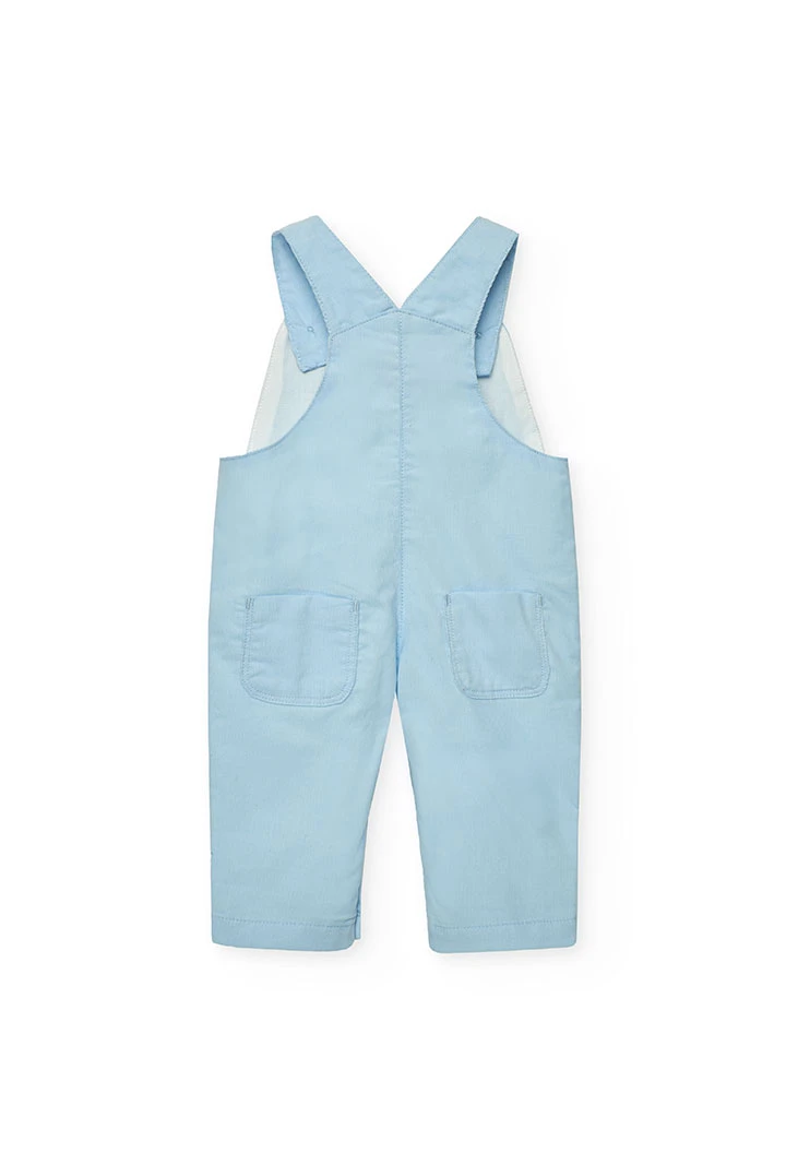 Blue check knit baby set