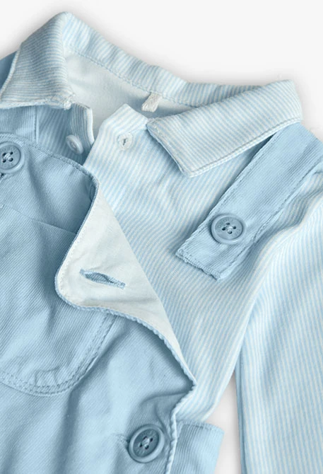 Ensemble bébé tricot bleu à carreaux