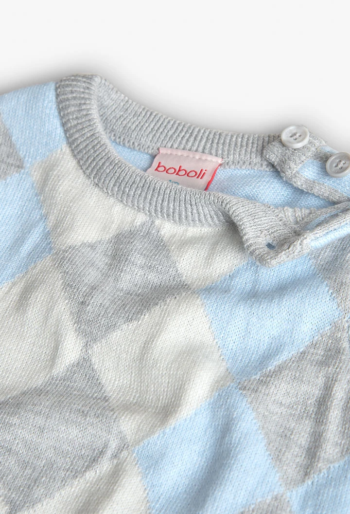 Baby sky blue argyle jumper