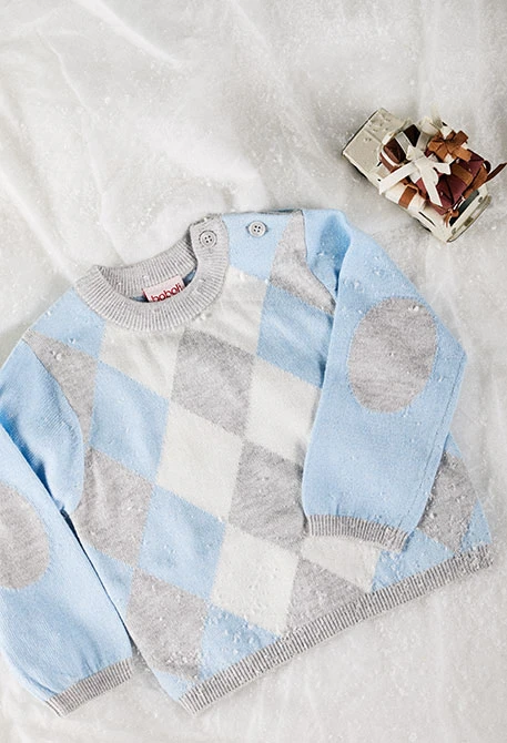 Baby sky blue argyle jumper