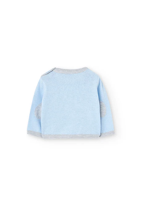 Pull pour bébé bleu ciel à losanges