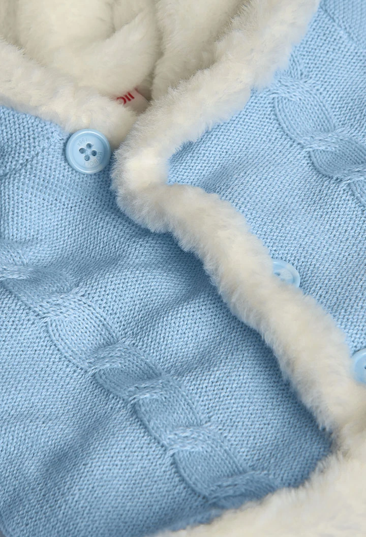 Veste réversible pour bébé bleu ciel et blanc