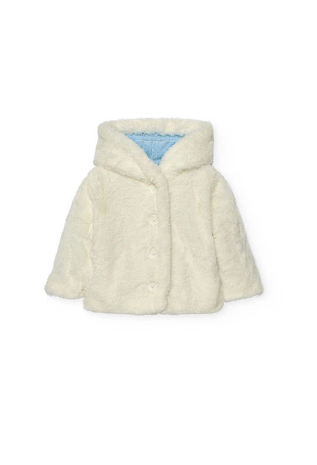Reversible baby jacket sky blue white
