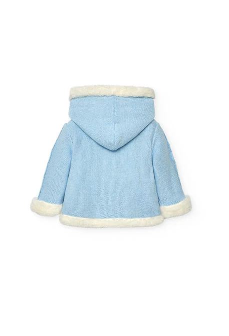 Jaqueta nadó reversible blau cel cel blanc