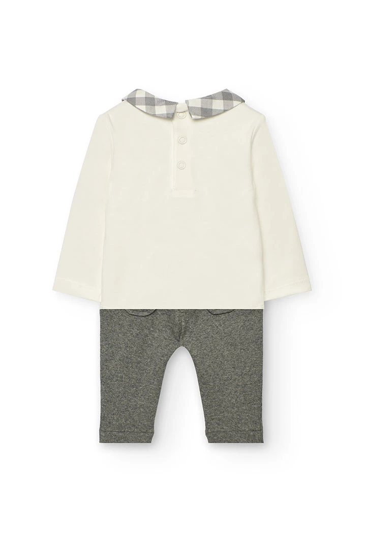 Ensemble bébé en tricot gris