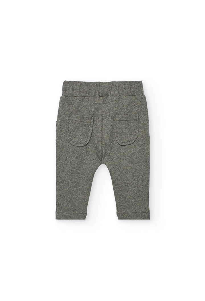 Grau gestricktes Babykleidungsset