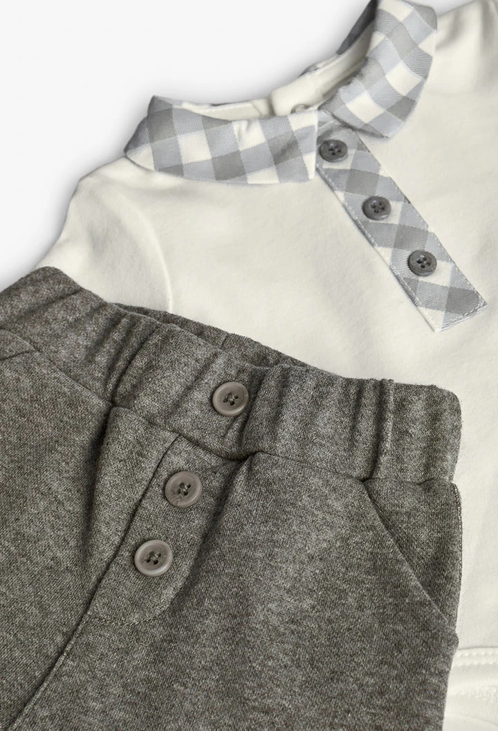 Ensemble bébé en tricot gris