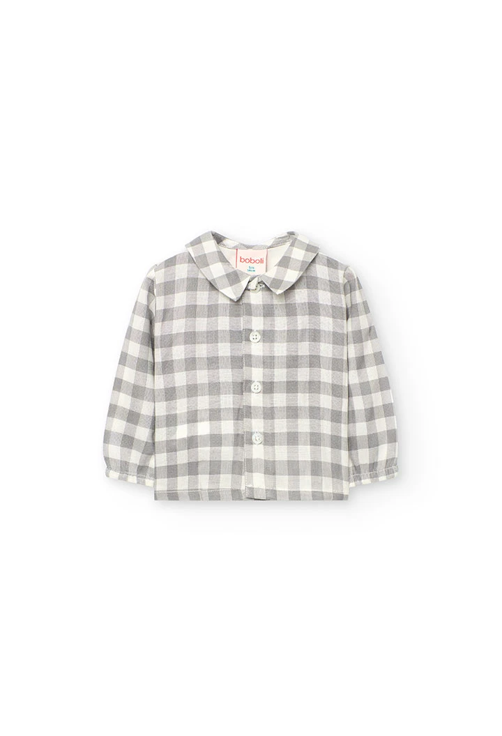 Green checked baby outfit
